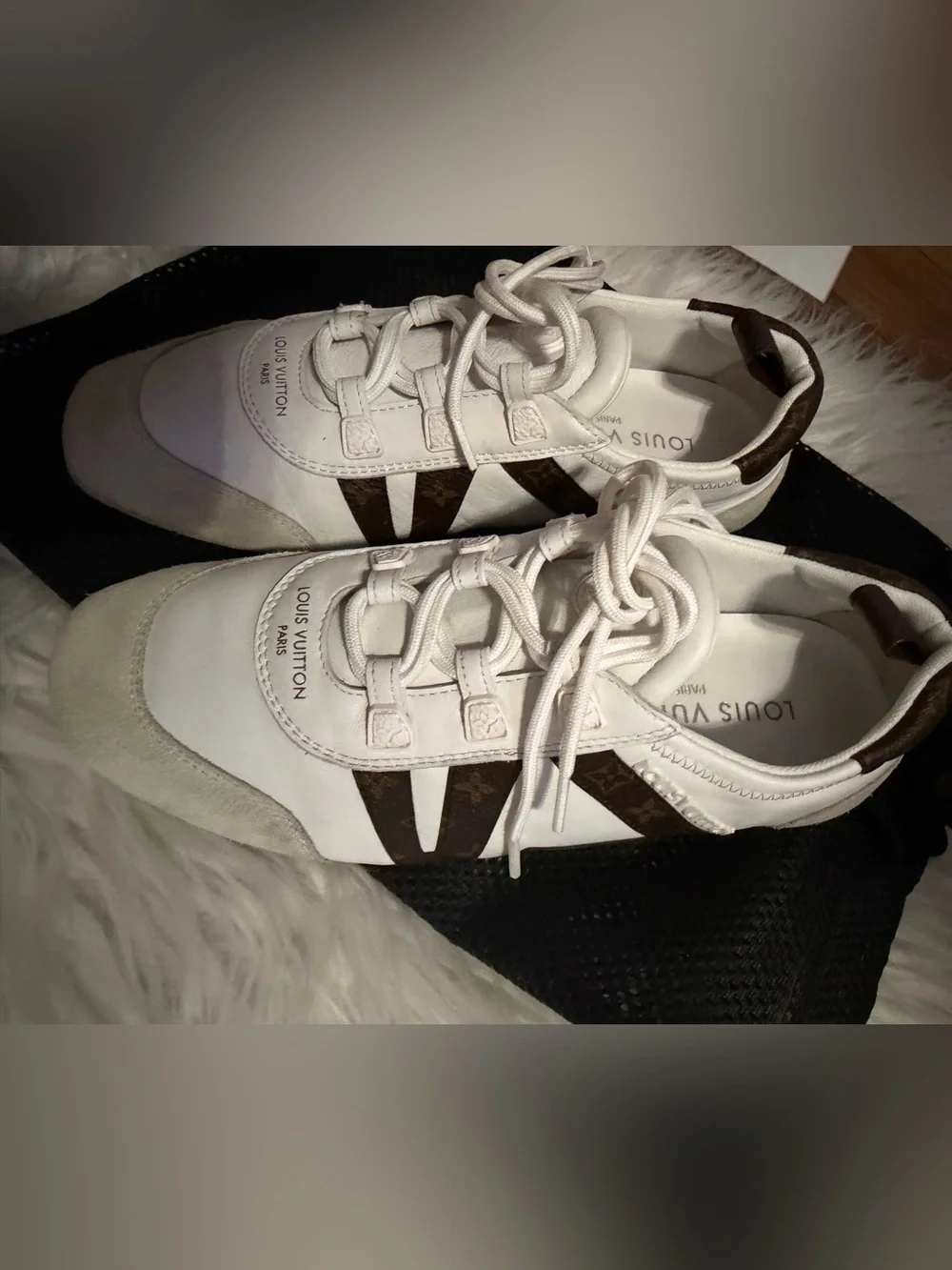 Monogram Calfskin Womens LV Sneakerina White size 37